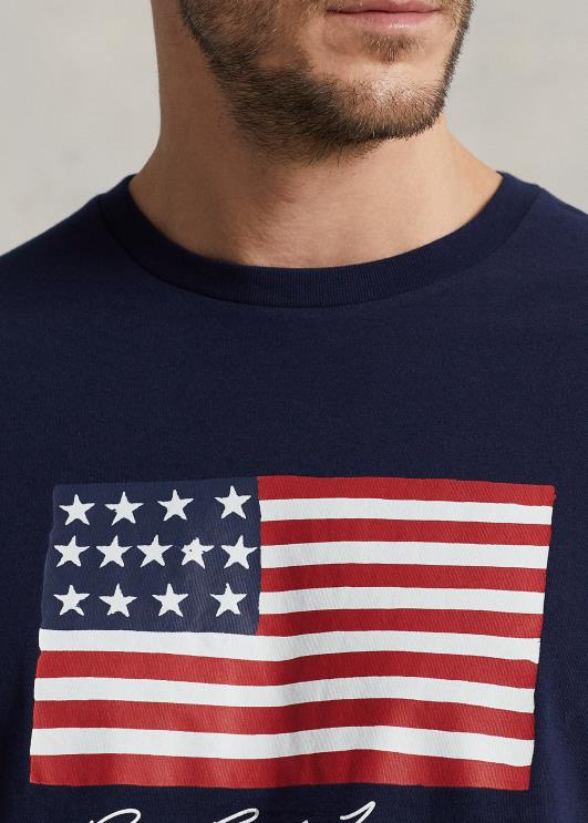 Ralph Lauren mehed lipuga trikoo t-särk PR0V1465 kruiisilaevastik