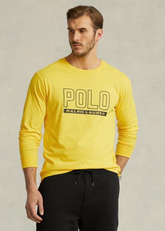 Ralph Lauren mehed logoga jersey crewneck T-särk PR0V1373 sidrunipuru