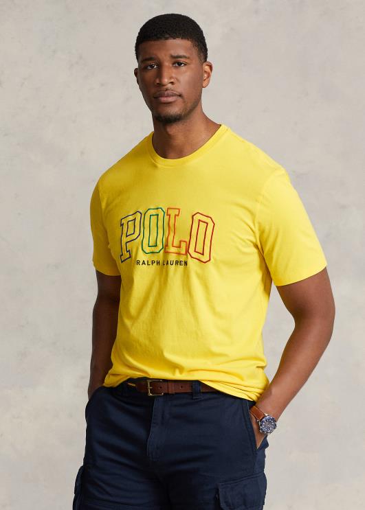 Ralph Lauren mehed logoga trikoo T-särk PR0V1503 sidrunipuru