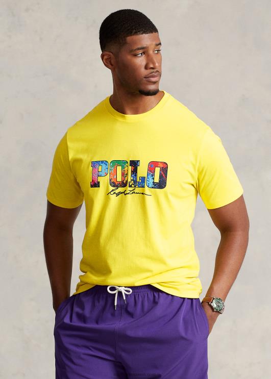 Ralph Lauren mehed logoga trikoo T-särk PR0V1561 sidrunipuru