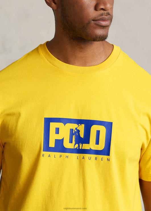 Ralph Lauren mehed logoga trikoo T-särk PR0V1623 kanaari kollane