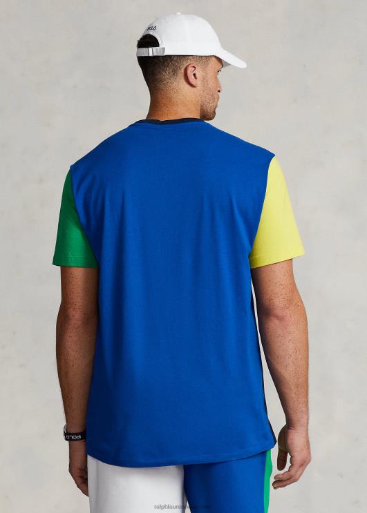Ralph Lauren mehed logoga värviplokiga trikoo T-särk PR0V1500 kruiisilaevastiku multi