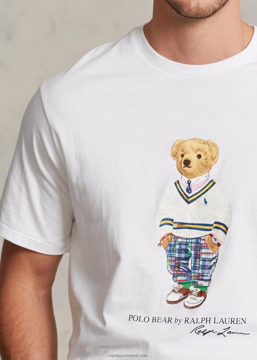 Ralph Lauren mehed polo bear jersey t-särk PR0V1493 valge preppy karu