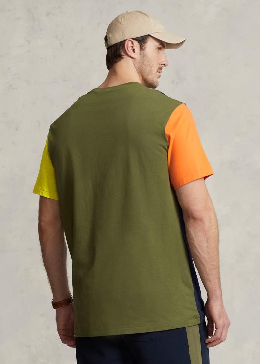 Ralph Lauren mehed polo karu värviplokiga trikoo T-särk PR0V1328 kruiisi merekaru