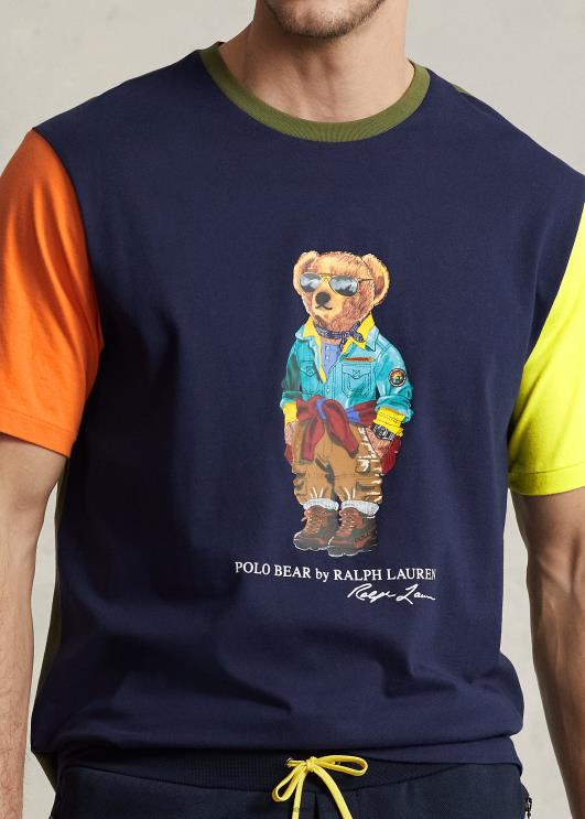 Ralph Lauren mehed polo karu värviplokiga trikoo T-särk PR0V1328 kruiisi merekaru