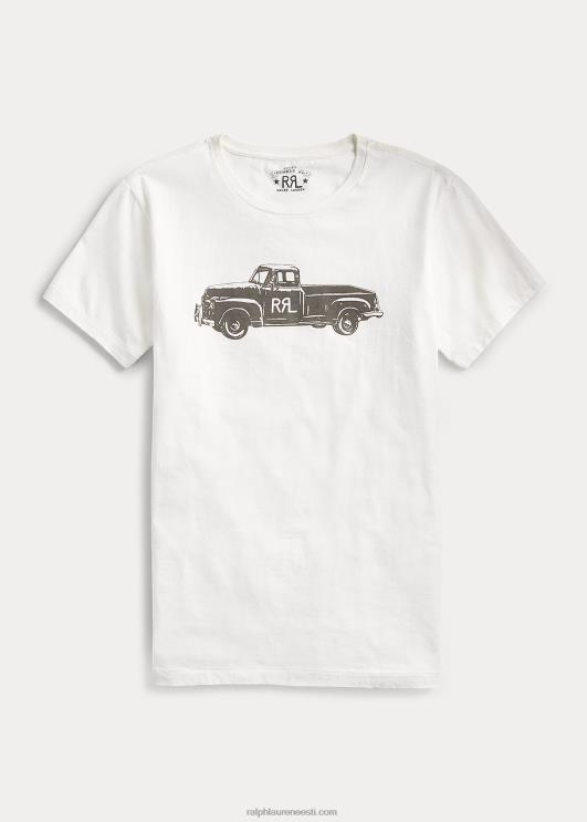 Ralph Lauren mehed rrl veoauto jersey t-särk PR0V1687 paber valge