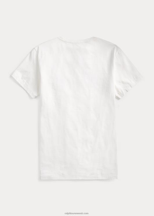 Ralph Lauren mehed rrl veoauto jersey t-särk PR0V1687 paber valge