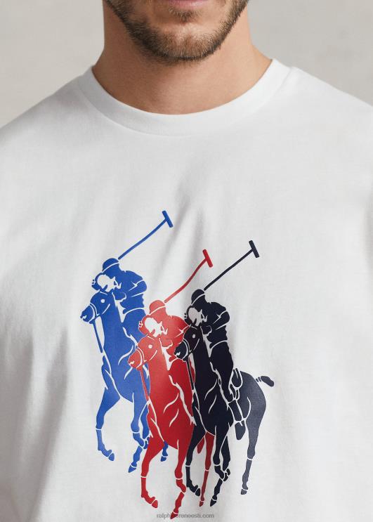 Ralph Lauren mehed suur poni jersey t-särk PR0V1478 valge