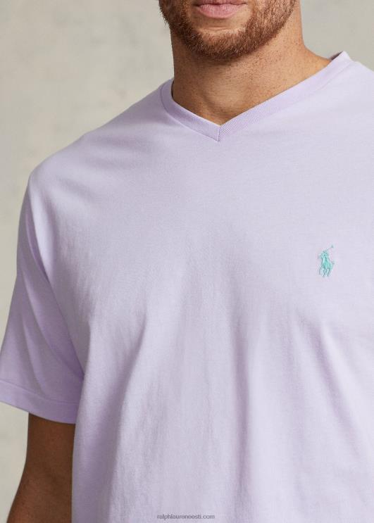 Ralph Lauren mehed trikoo v-kaelusega T-särk PR0V1415 lill lilla