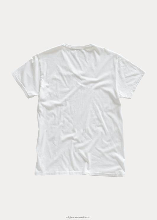 Ralph Lauren mehed trikoo v-kaelusega T-särk PR0V1690 valge