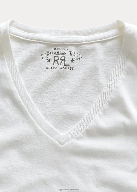 Ralph Lauren mehed trikoo v-kaelusega T-särk PR0V1690 valge