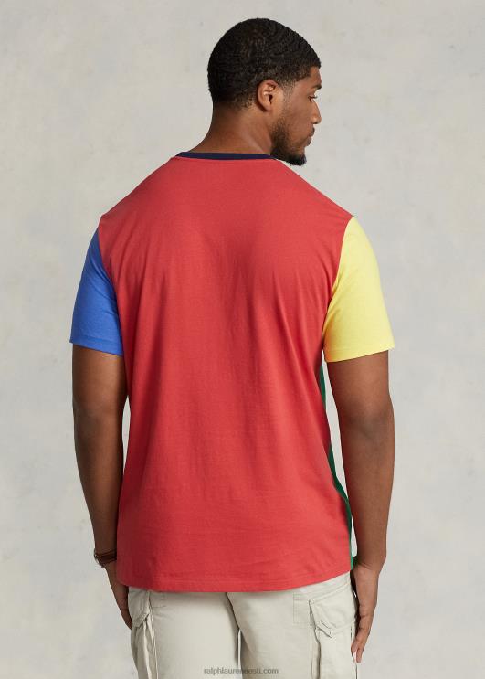 Ralph Lauren mehed värviblokeeritud trikoo T-särk PR0V1407 varre multi