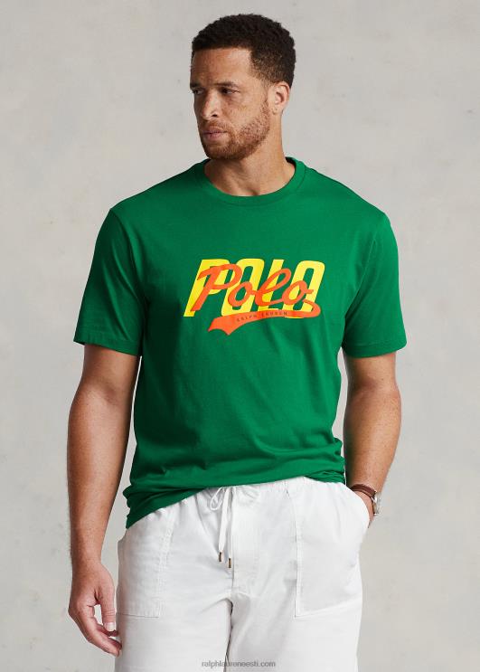 Ralph Lauren mehed virnastatud logoga trikoo T-särk PR0V1428 esmane roheline