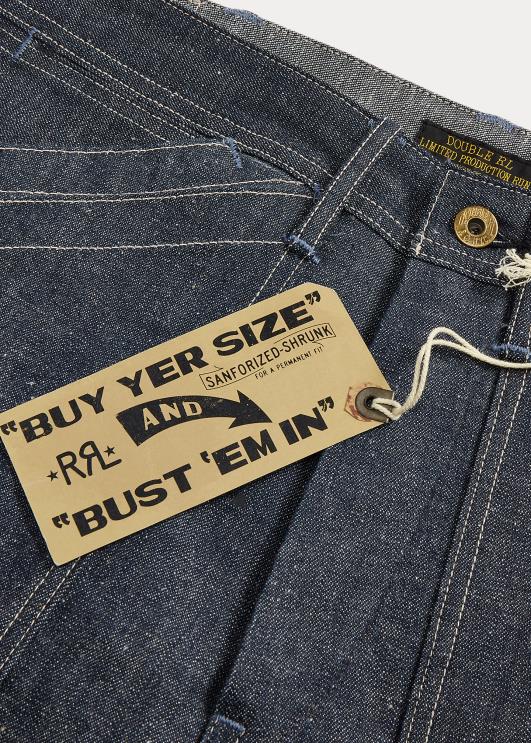 Ralph Lauren mehed piiratud väljaandega insenerliiges teksapüksid PR0V1763 jäik