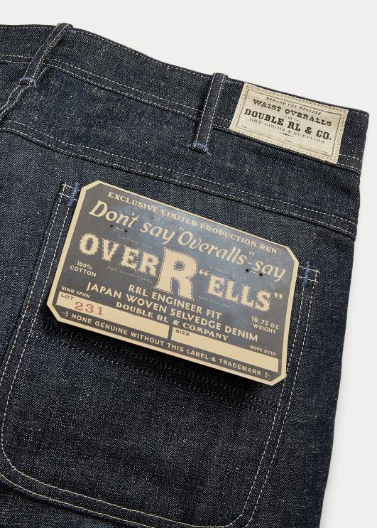 Ralph Lauren mehed piiratud väljaandega insenerliiges teksapüksid PR0V1763 jäik