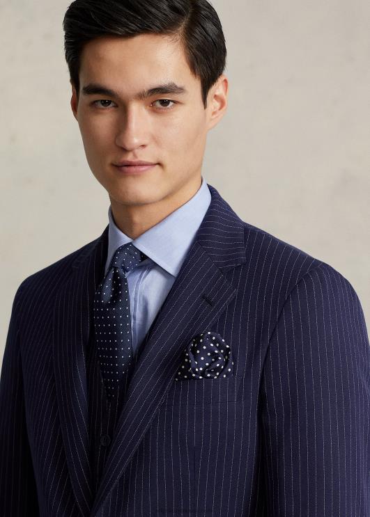 Ralph Lauren mehed polo pinstripe Dobby 3-osaline ülikond PR0V1226 merevägi/kreem