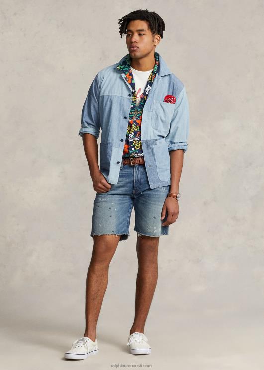 Ralph Lauren mehed Klassikaline lapitööga chambray särk PR0V957 indigo