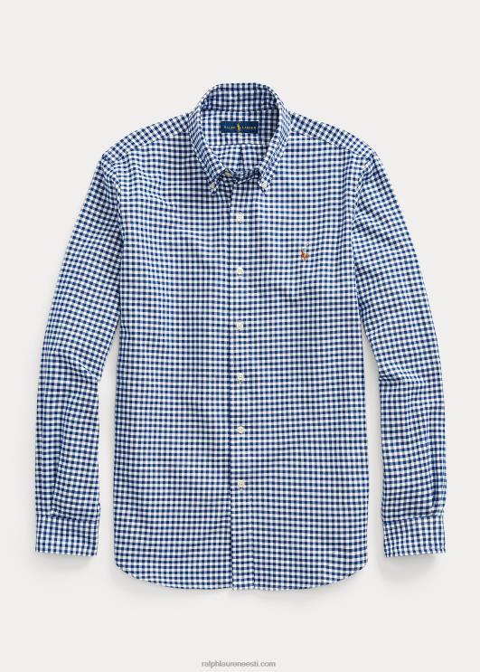 Ralph Lauren mehed Klassikalise sobivusega gingham oxfordi särk PR0V1111 kuninglik/valge