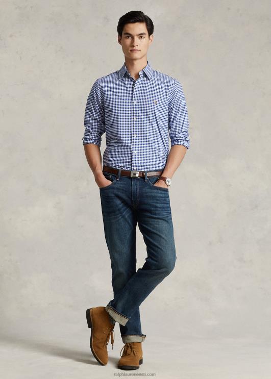 Ralph Lauren mehed Klassikalise sobivusega gingham oxfordi särk PR0V1111 kuninglik/valge