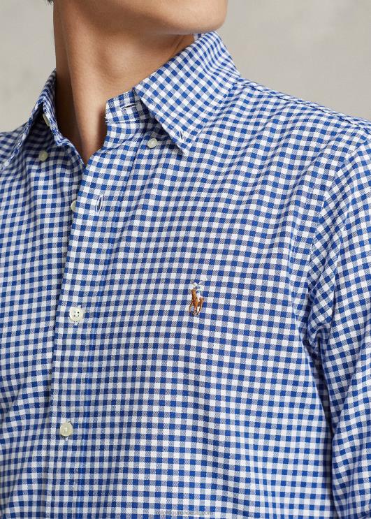 Ralph Lauren mehed Klassikalise sobivusega gingham oxfordi särk PR0V1111 kuninglik/valge