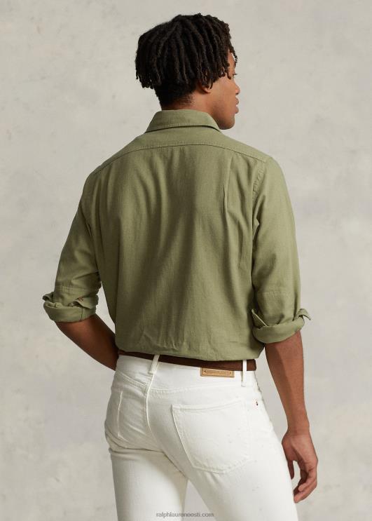 Ralph Lauren mehed Klassikalise sobivusega toimse töösärk PR0V777 longus oliiv