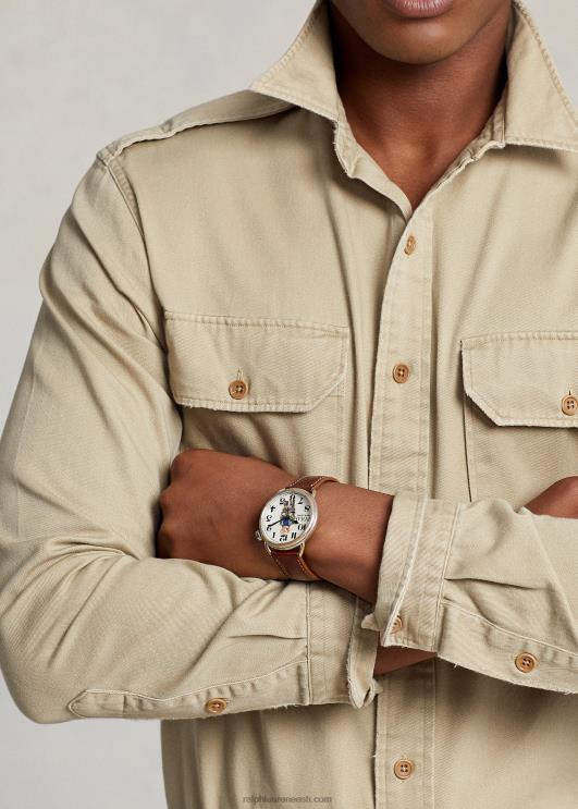 Ralph Lauren mehed Klassikalise sobivusega toimse töösärk PR0V8435 khaki