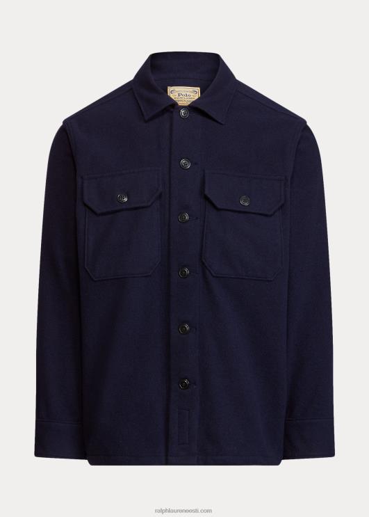 Ralph Lauren mehed Klassikalise sobivusega villasegu töösärk PR0V8481 kollektsiooni merevägi