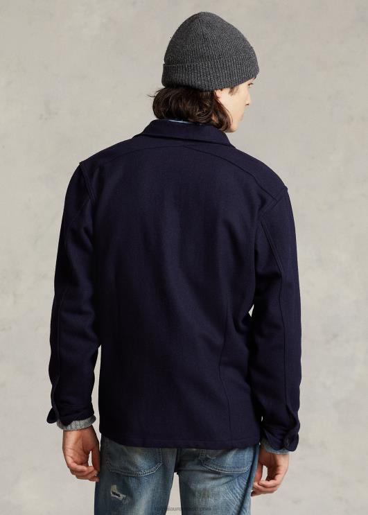 Ralph Lauren mehed Klassikalise sobivusega villasegu töösärk PR0V8481 kollektsiooni merevägi