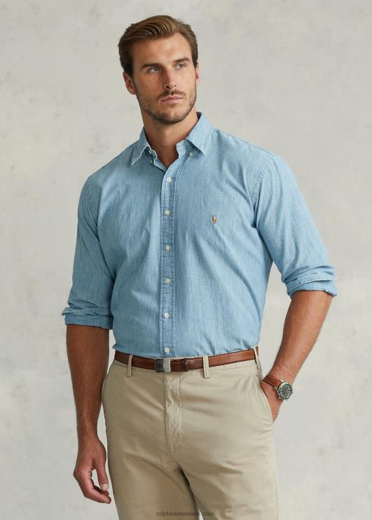 Ralph Lauren mehed chambray särk PR0V1870 kerge indigo