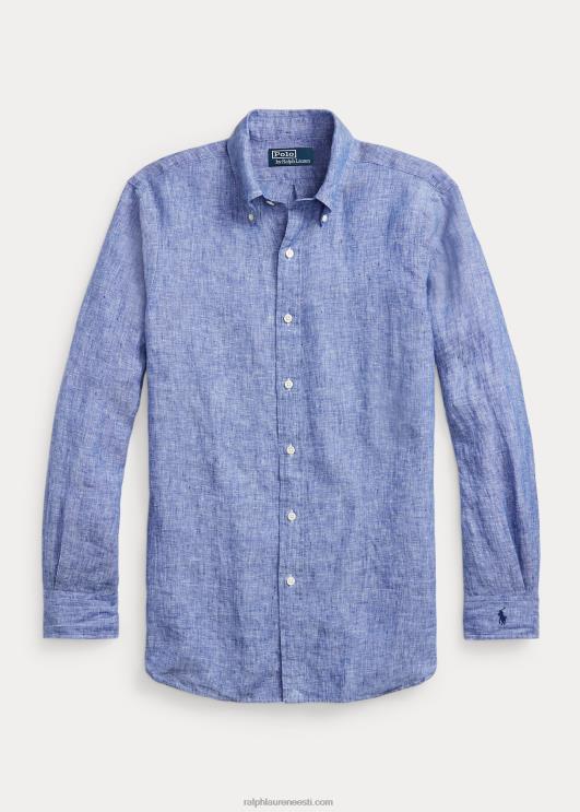 Ralph Lauren mehed custom fit linane chambray särk PR0V963 kuninglik pärand
