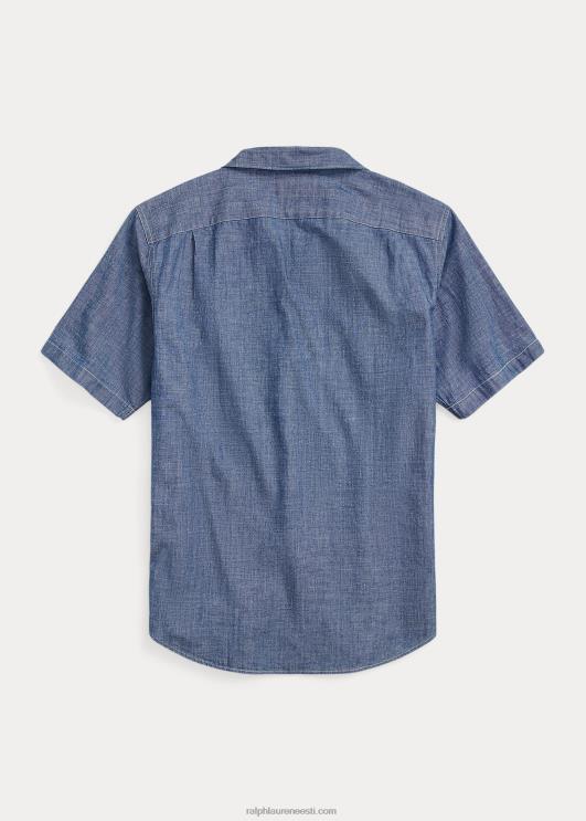 Ralph Lauren mehed indigo chambray laagrisärk PR0V1712 loputada pesu