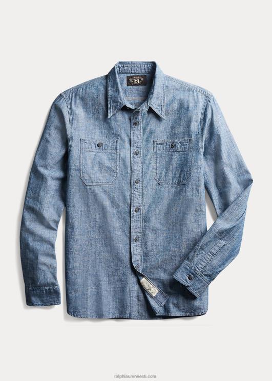 Ralph Lauren mehed indigo chambray töösärk PR0V1729 loputama