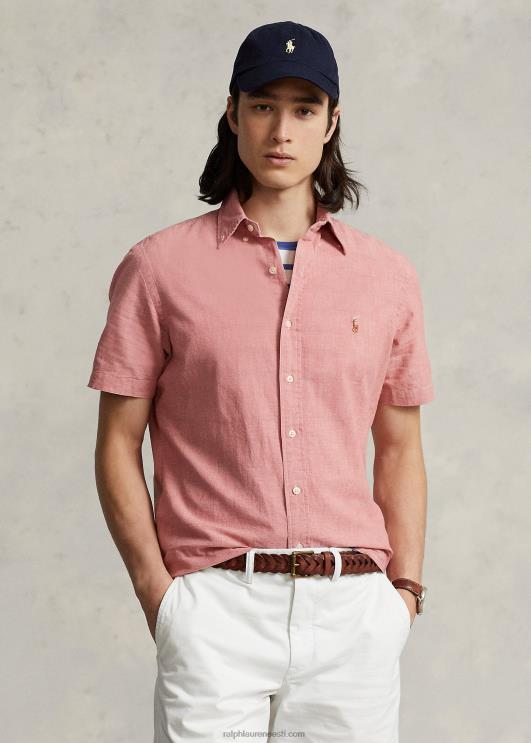 Ralph Lauren mehed klassikaline chambray särk PR0V834 mereline punane/valge