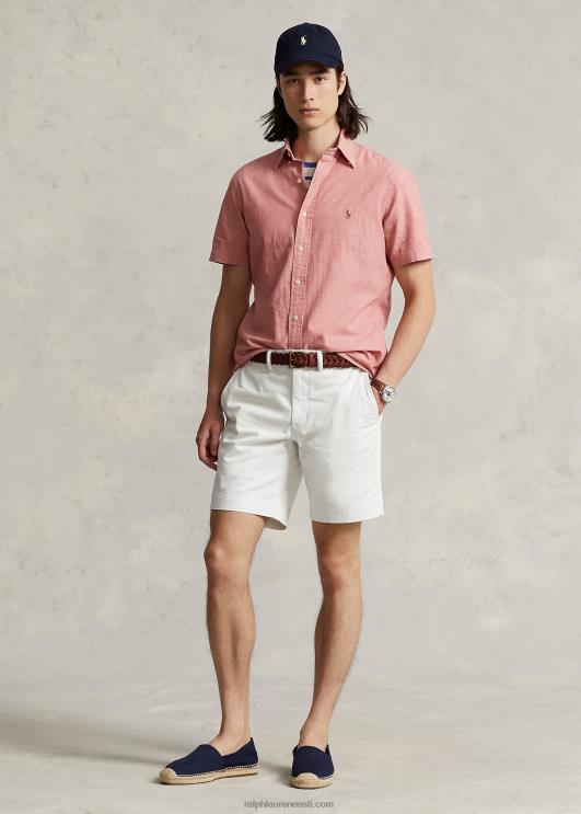 Ralph Lauren mehed klassikaline chambray särk PR0V834 mereline punane/valge