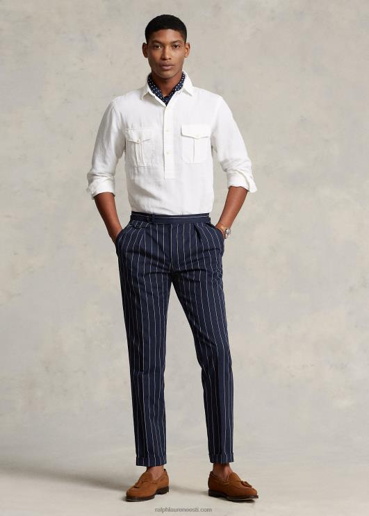 Ralph Lauren mehed klassikaline istuv linane-siidine popover särk PR0V898 valge