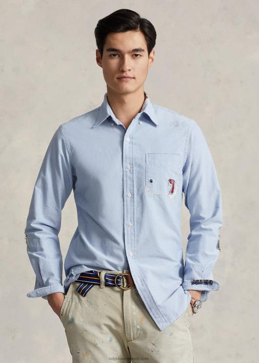 Ralph Lauren mehed klassikaline istuv oxfordi särk PR0V724 preppy parandatud särk