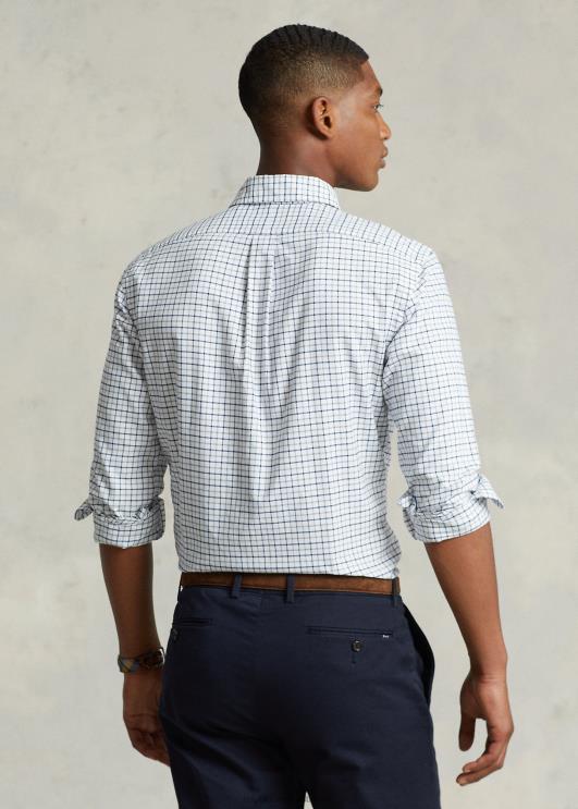 Ralph Lauren mehed klassikaline istuv tattersall oxfordi särk PR0V8423 hall kanarbik/valge