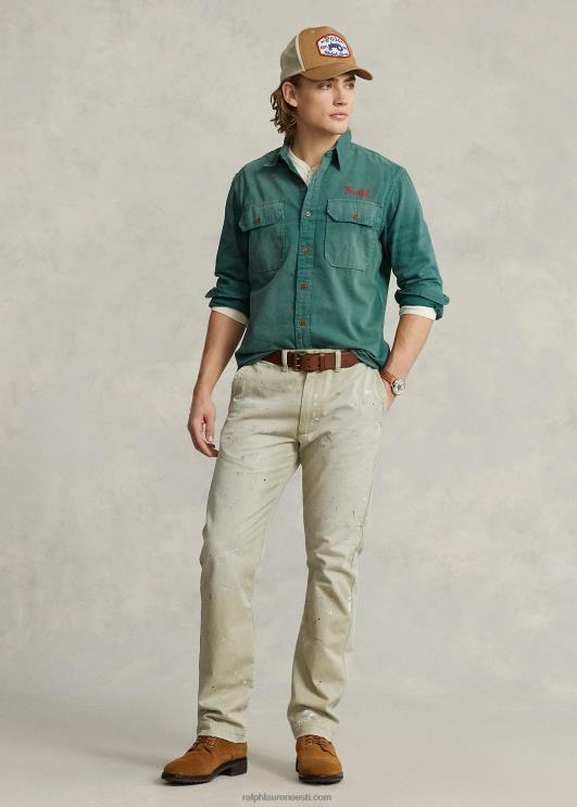 Ralph Lauren mehed klassikaline istuv teksariidest töösärk PR0V8525 lorain emb