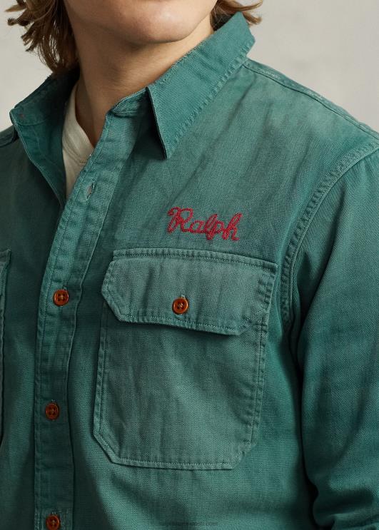 Ralph Lauren mehed klassikaline istuv teksariidest töösärk PR0V8525 lorain emb