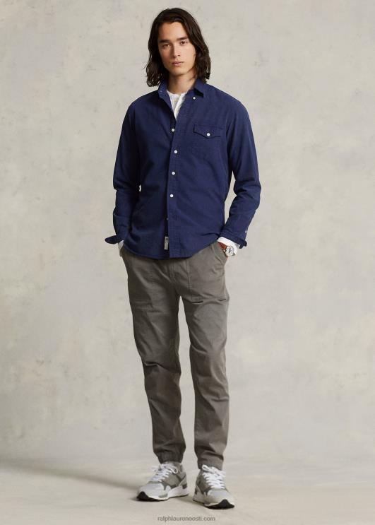 Ralph Lauren mehed klassikaline istuvusega rõivavärviga oxfordi särk PR0V974 Newporti merevägi