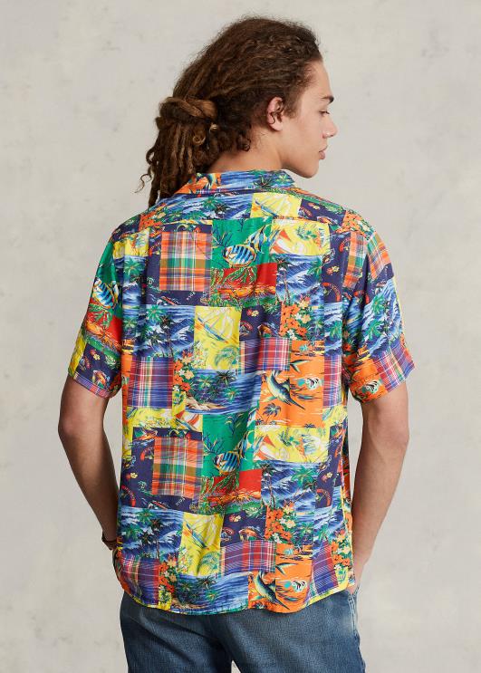 Ralph Lauren mehed klassikaline lapitööga laagrisärk PR0V1046 tõusulaine lapitöö