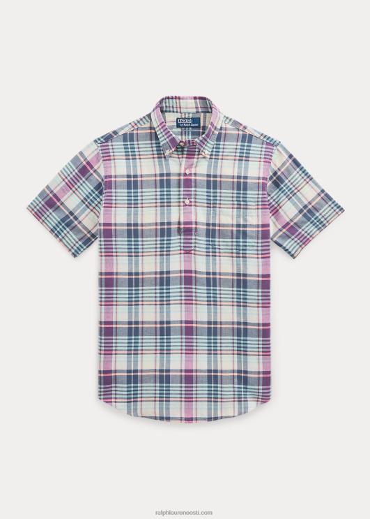 Ralph Lauren mehed klassikaline madrase popover särk PR0V1019 kreem/mereväe multi