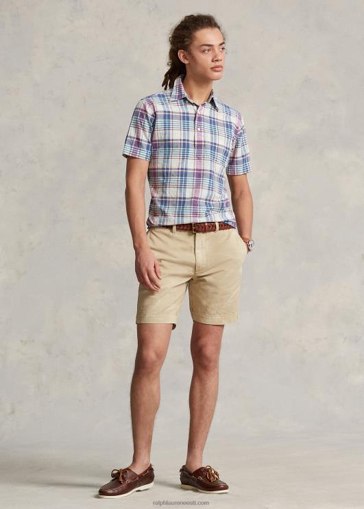 Ralph Lauren mehed klassikaline madrase popover särk PR0V1019 kreem/mereväe multi