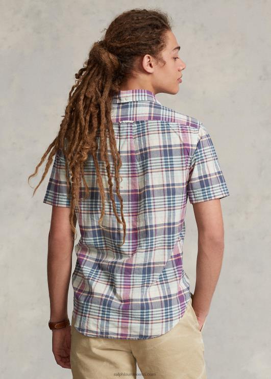 Ralph Lauren mehed klassikaline madrase popover särk PR0V1019 kreem/mereväe multi