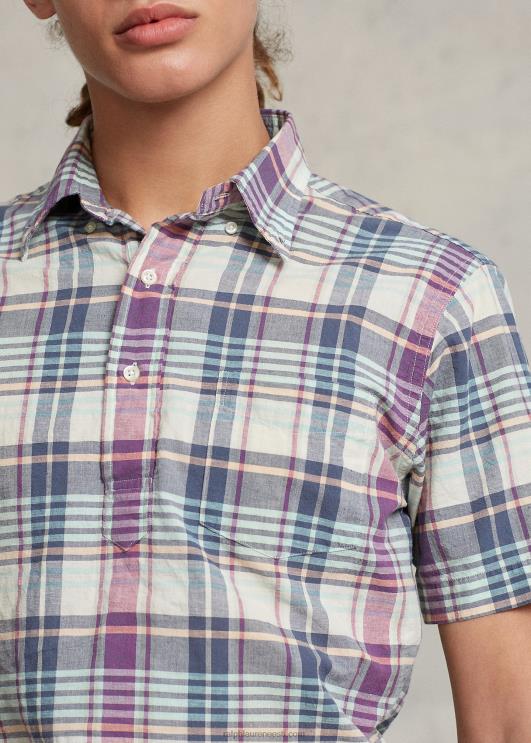 Ralph Lauren mehed klassikaline madrase popover särk PR0V1019 kreem/mereväe multi