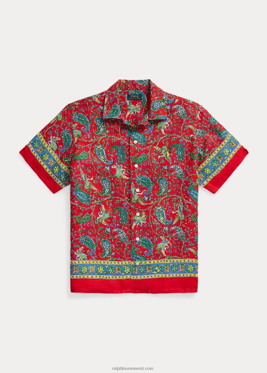 Ralph Lauren mehed klassikaline paisley linane kampsun PR0V627 punane paisley