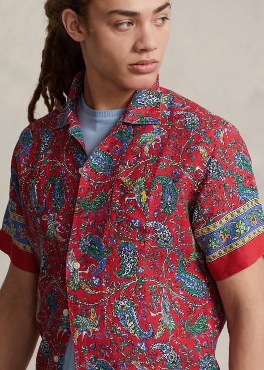 Ralph Lauren mehed klassikaline paisley linane kampsun PR0V627 punane paisley