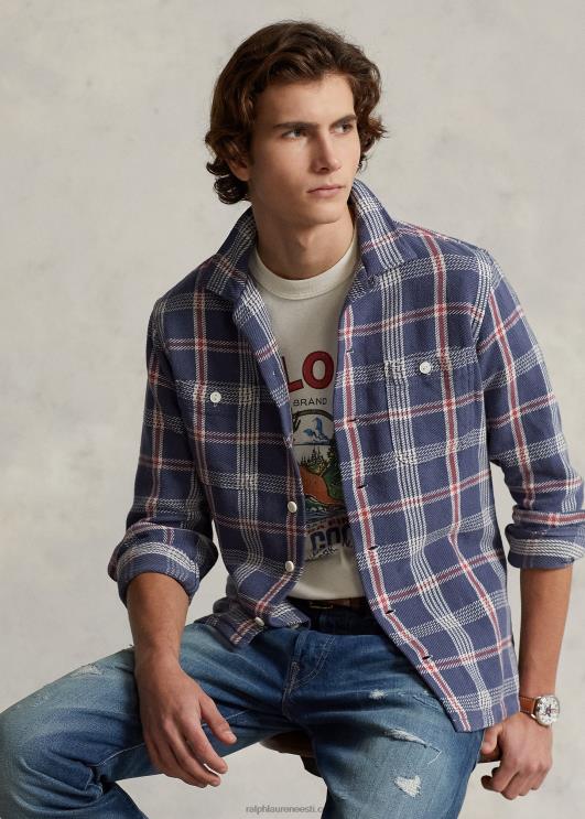 Ralph Lauren mehed klassikaline ruuduline flanellist laagrisärk PR0V8465 tume/valge multi