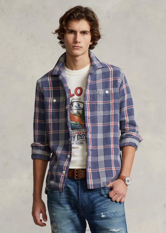 Ralph Lauren mehed klassikaline ruuduline flanellist laagrisärk PR0V8465 tume/valge multi