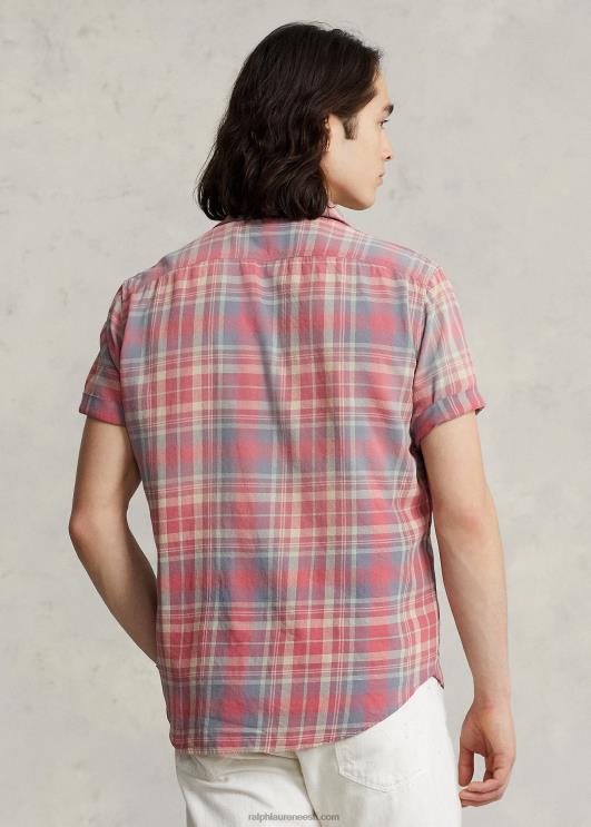 Ralph Lauren mehed klassikaline ruuduline flanellist töösärk PR0V8452 roosa/sinine multi